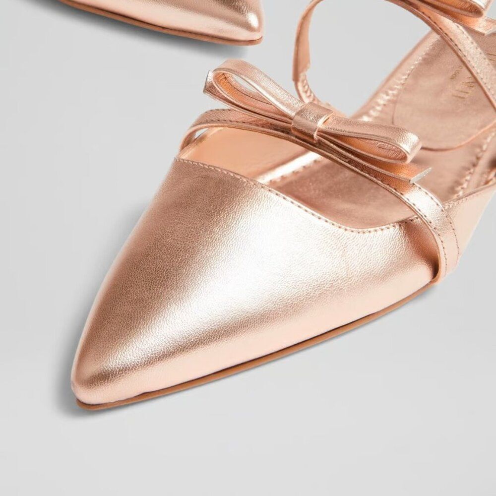 LK Bennett Ariella Flat Mule Rose Gold EU Size 38 (US 7.5) - Picture 2 of 10
